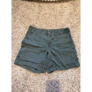 Dockers Women Olive Green Low Rise Slightly Curvy Chino Shorts Size 12
